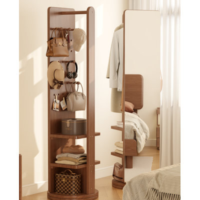 Rotating Full-length Mirror with Clothes Hanger