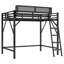 Lit mezzanine double avec échelle et tablettes de rangement, lit mezzanine haut en métal pour enfants et adolescents, noir-1393494680-1393494687
