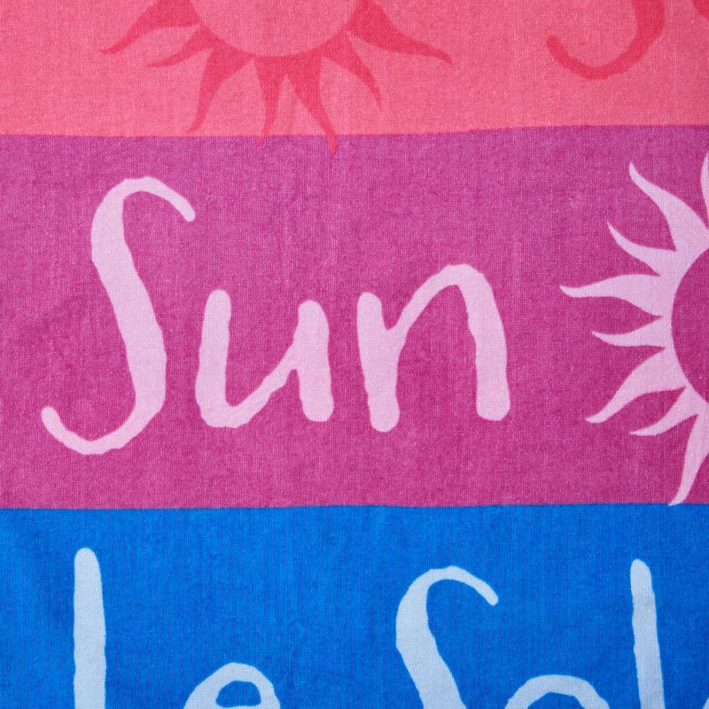 Block Stripe Cotton Beach Sun Lounger Towel