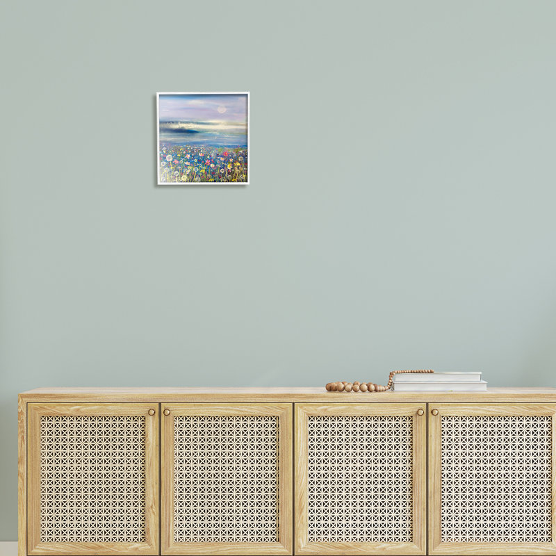 «Moonlit Lake Meadow», art mural texturé giclée par Emma Catherine Debs_aq-490, H 12 po x l 12 po x P 1,5 po