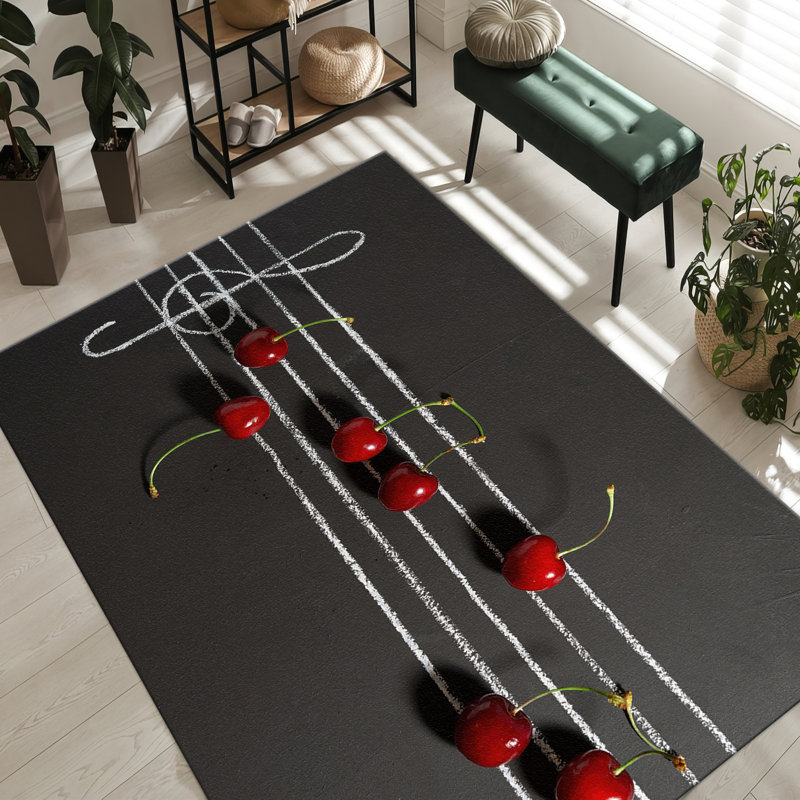 Floral Elegance Non-Woven Thin Type Printed Rug Featuring Sophisticated Color Palette and Unique Blossoming Design