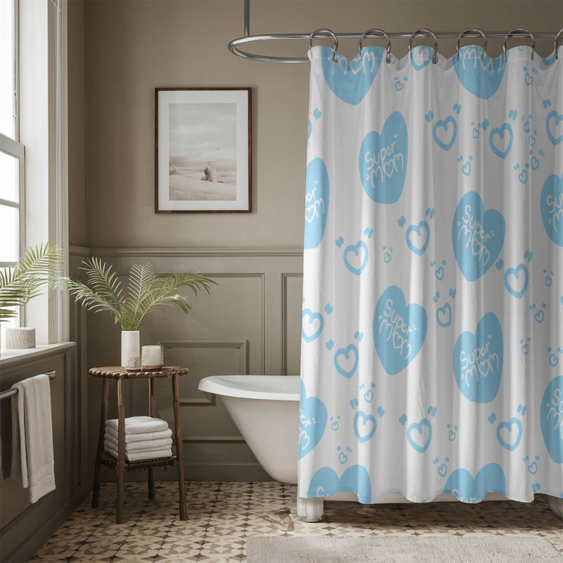 Rideau de douche Azure Love - Premium 18, H 74 po x l 71 po