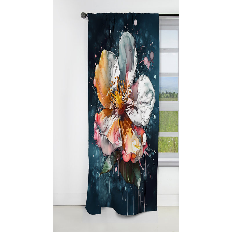 Balard - Rideau Lily - Rideau occultant à motif floral - 1 panneau, L 52 po x L 108 po