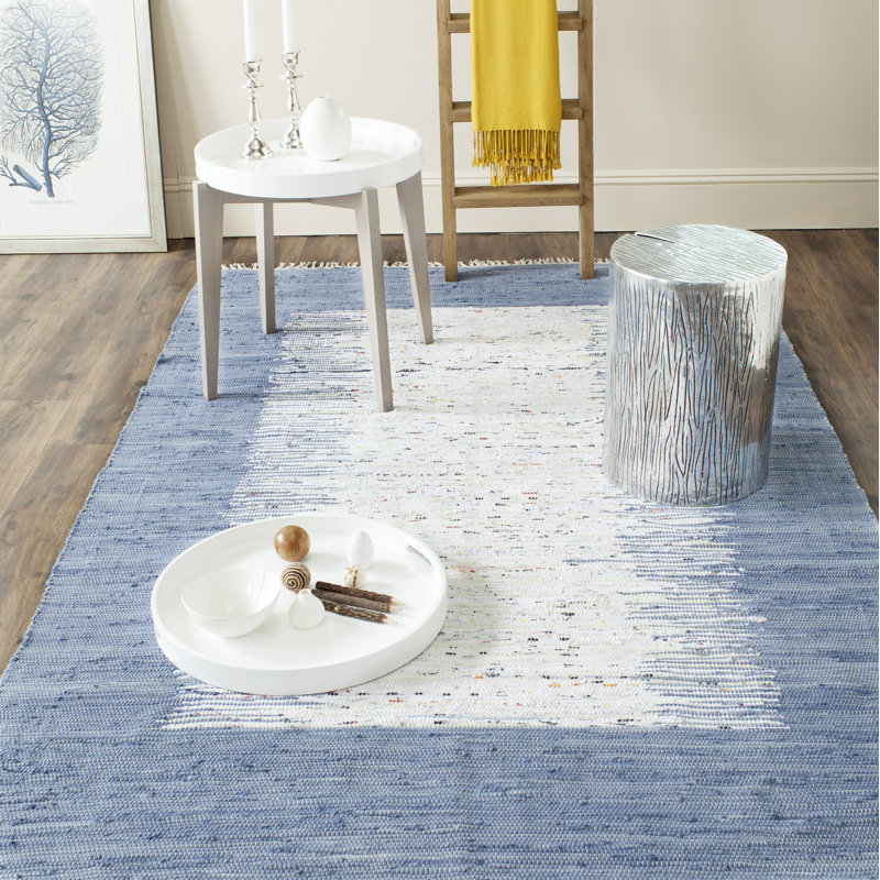Aitken Hand Woven Cotton Abstract Rug, Rectangle 9' x 12'