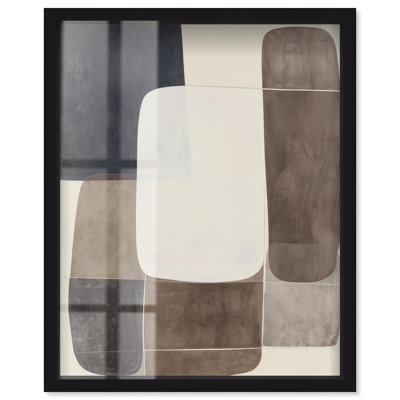 Décoration murale moderne empilable Stacked Pebbles II par Art Remedy, cadre noir, 24 x 30