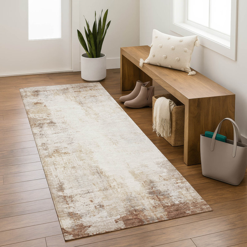 Premium Machine Washable Mayfield  modern Rug, 2'3" x 7'6" Runner, Beige