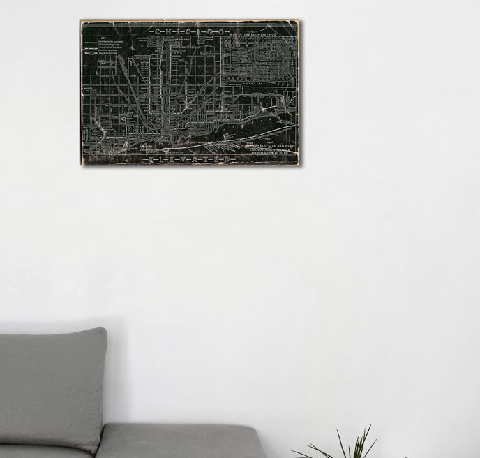 Hatcher & Ethan Chicago Railroad - Impression sur toile, 30 po x 45 po, Toile tendue