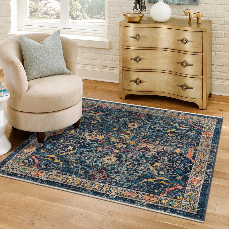 Alkire Floral Indoor Rug, Square 7'10"
