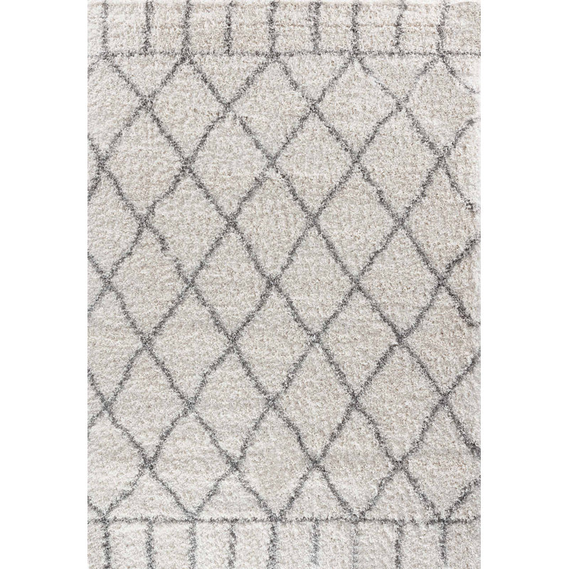 Tioga Geometric Shag Area Rug, Rectangle 80 x 150cm