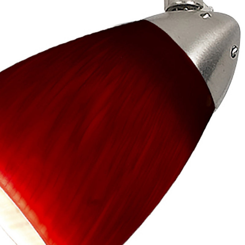 Hand Blown Glass Shade Track Light Head With Metal Frame, Green, Argent, Rouge