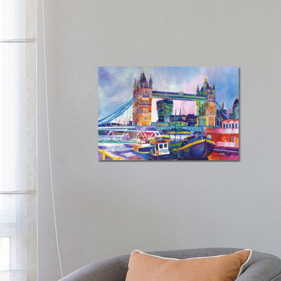 Sunset In London II - Wrapped Canvas Painting