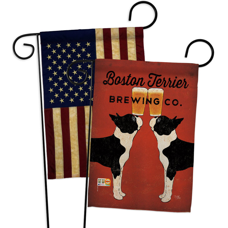 Drapeau de jardin Boston Terrier Brewing