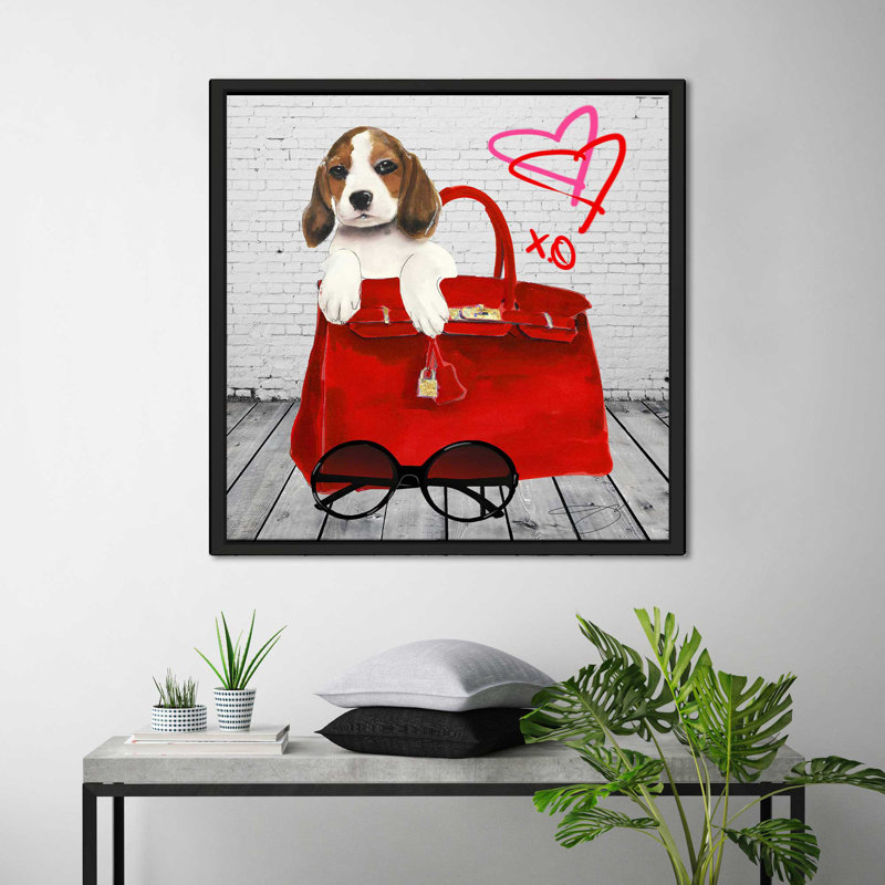 Beagle (Square) par By Jodi - impression, Cadre flottant noir, H 31,5 po x l 31,5 po x P 2 po