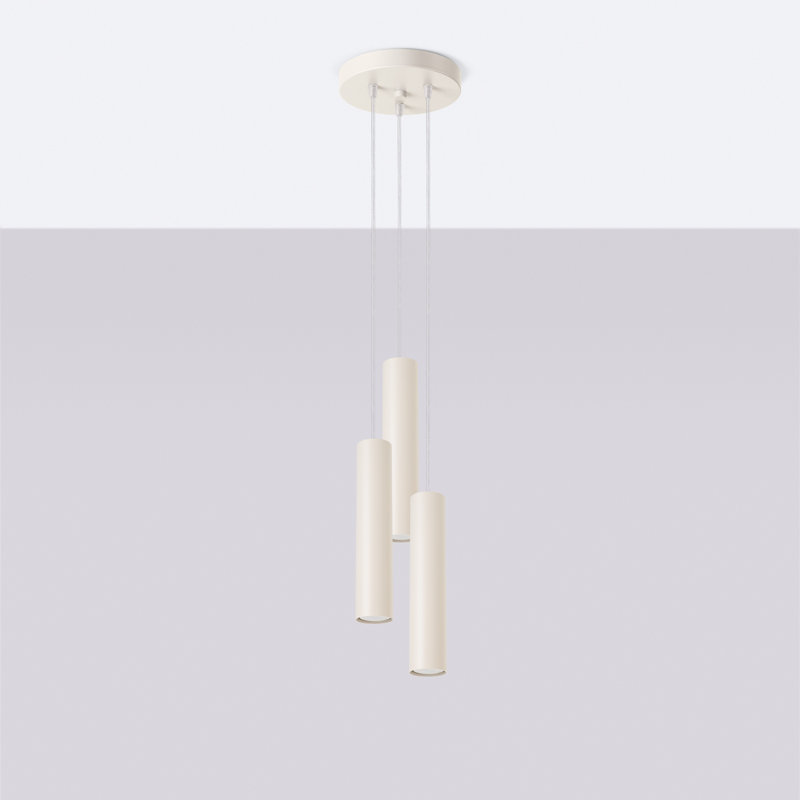 Bergmundur 3 - Light Stainless Steel Pendant, Beige