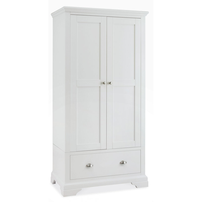 Ziggy 2 Door Solid + Manufactured Wood Wardrobe, White