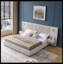 Structure de lit tapissier très grand avec tissu en chenille avec motif plissé, lit plateforme très grand avec tête de lit, cadre solide et table de chevet. Pas besoin de sommier tapissier - beige-1047424802-1047424800