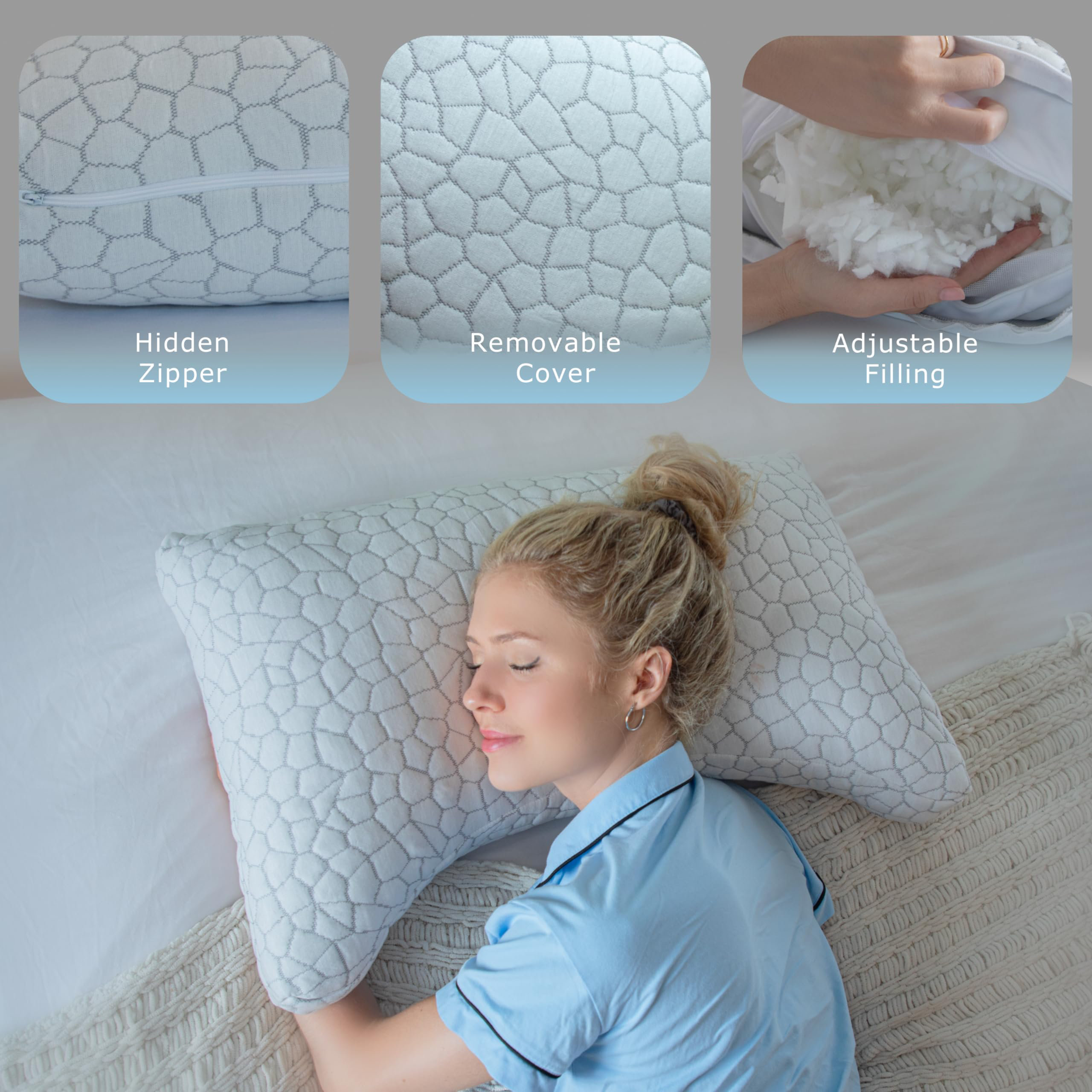 Pharmedoc Cooling Bed Pillows for Sleeping - Cooling Gel Memory Foam  Pillows - Side Sleeper Pillows for Adults