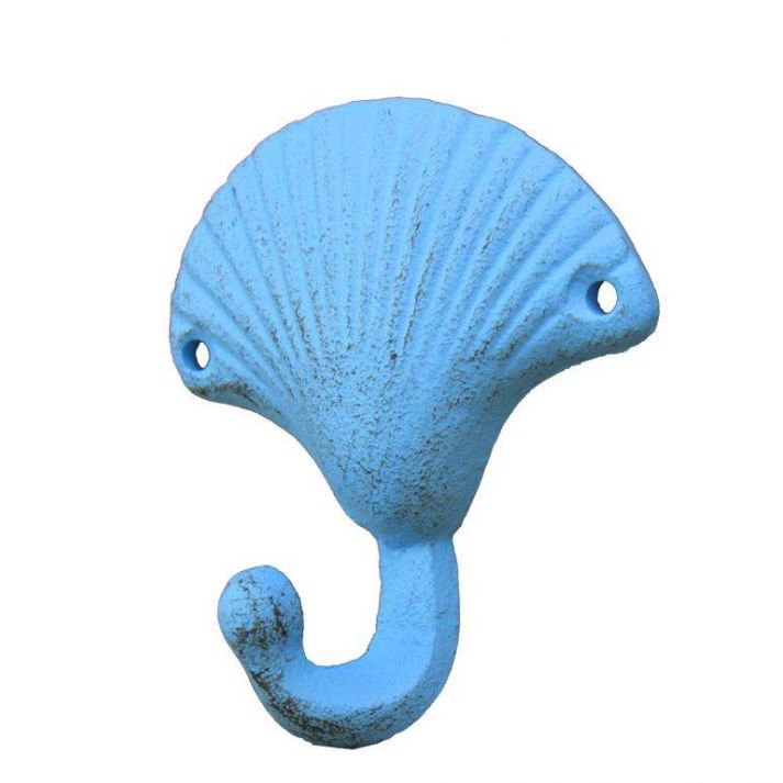Crochet mural coquillage, Bleu pâle