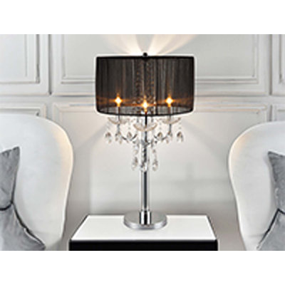 29.5"H BLACK/CHROME CRYSTAL INSPIRED TABLE LAMP (1PC/CTN) (1.58/9.10)