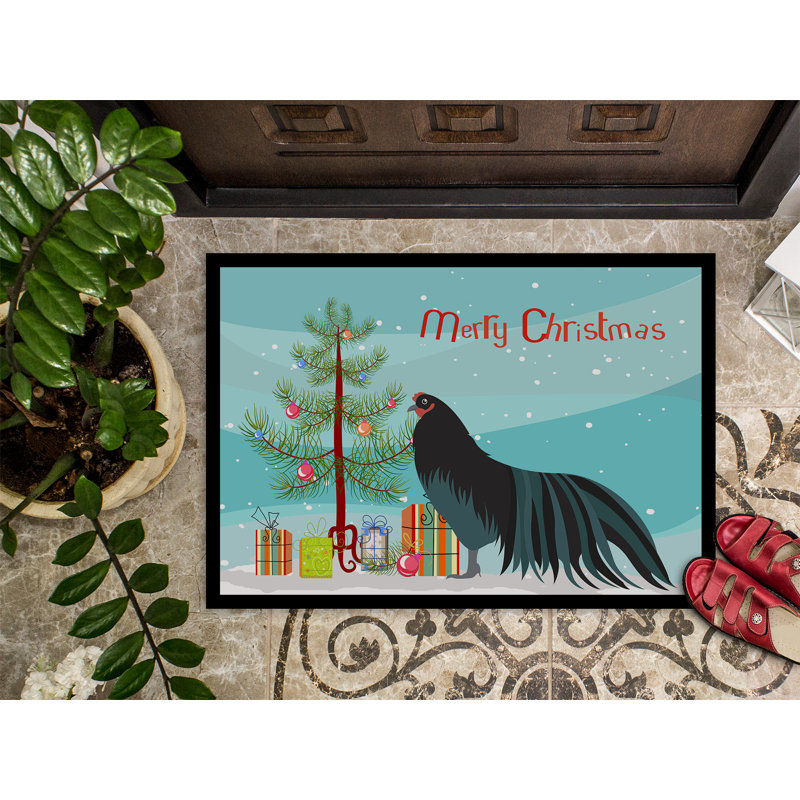 Tapis d’extérieur antidérapant de noël anti-dérapant sumatra Lilly, Rectangle 2 pi x 3 pi