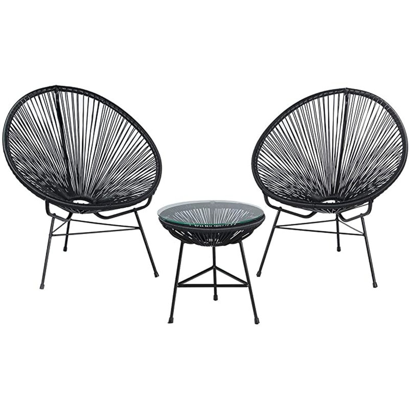 Chaise de patio Damales, Noir