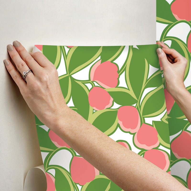 Papier peint adhésif bleu clair Talia, Rose