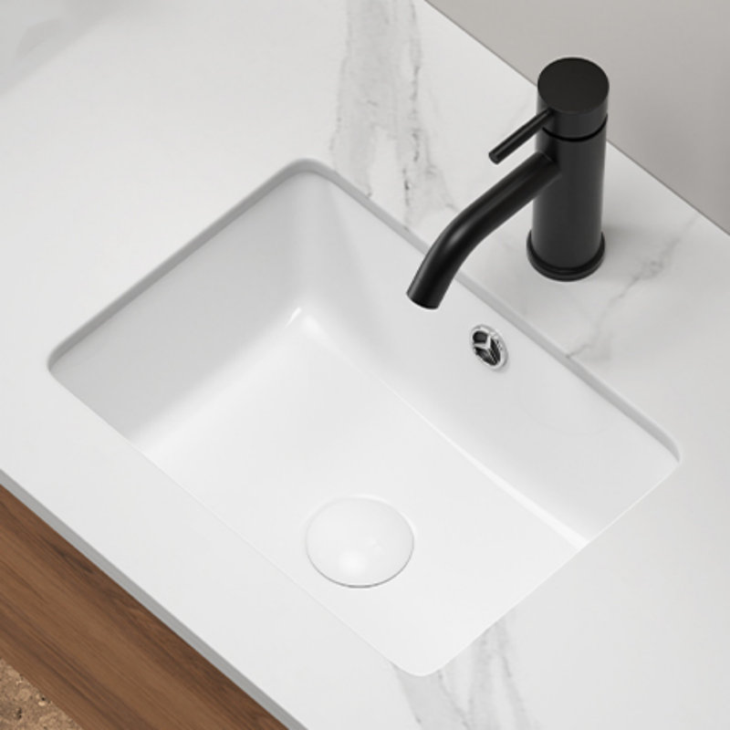 16 Inch Rectangular Undermount Bathroom Sink Opening Size White Porcelain Vanity Bathroom Sinks