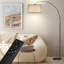 Lampe sur pied arquée 78,7 po Asem avec télécommande, ampoule DEL incluse et grand abat-jour Asem-845758606-819567389