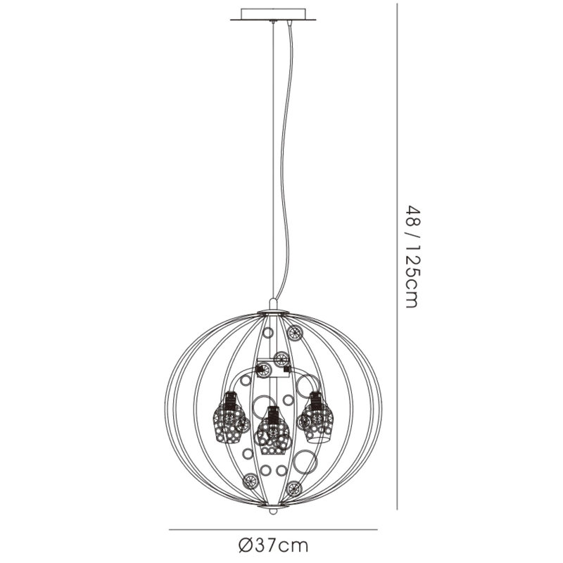 Secours 3 - Light Sphere Chandelier