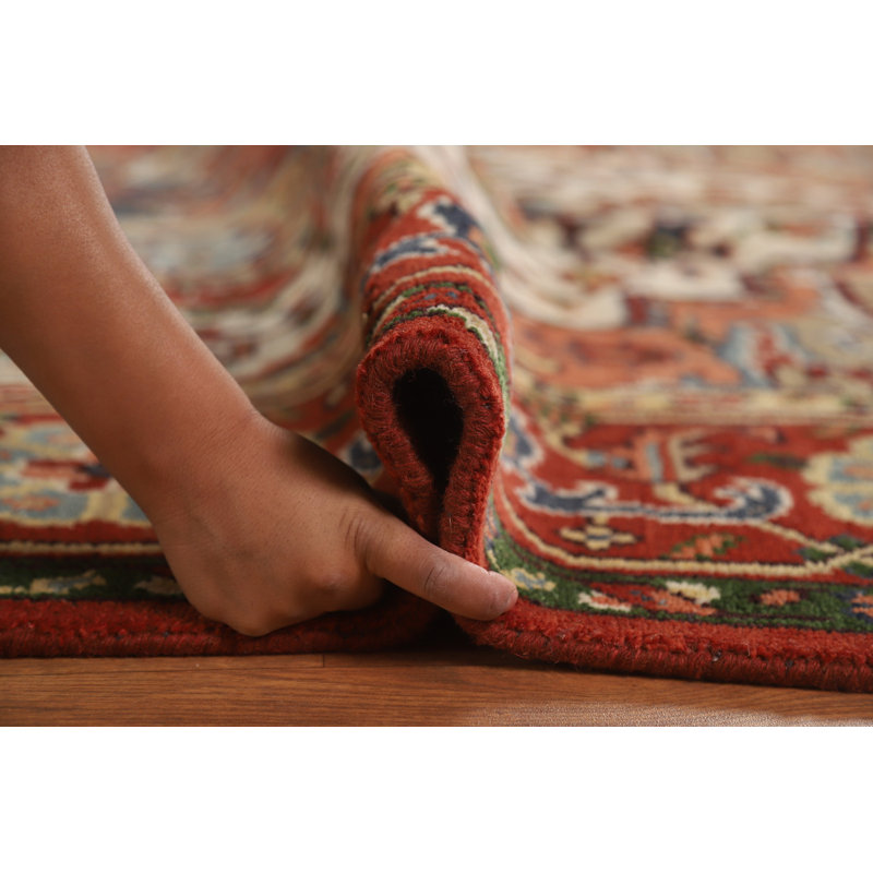 Tapis oriental traditionnel en laine à motif géométrique 9 x 12