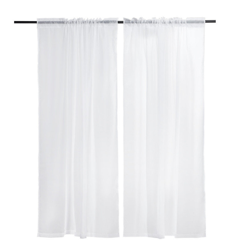 Sheer Curtains 52 W x 84 L inches 2 Panels Window Drapes Rod Pocket Polyester