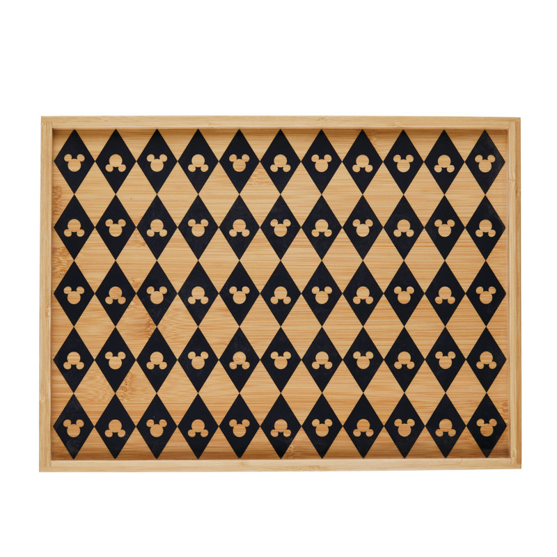 Disney Home Monochrome Serving Tray, Bamboo, 0.68" H x 13.9" L x 10.25" W
