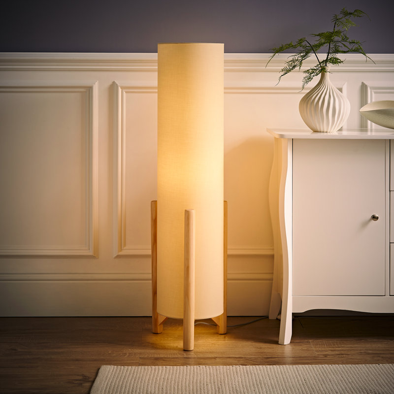 Richela 110cm Wood Traditional Floor Lamp, Natural, No