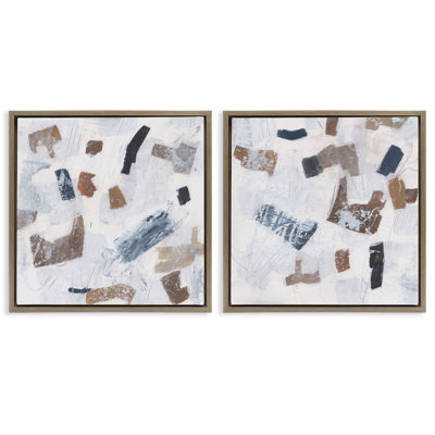  «Scattered Neutral Shapes», ensemble de 2 toiles flottantes encadrées par Melissa Wang