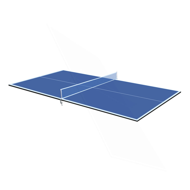 7*4Ft Blue Mid-Size Ping Pong Conversion Top Foldable & Portable Table Tennis Table Top For Indoor Games, Blue, Blue