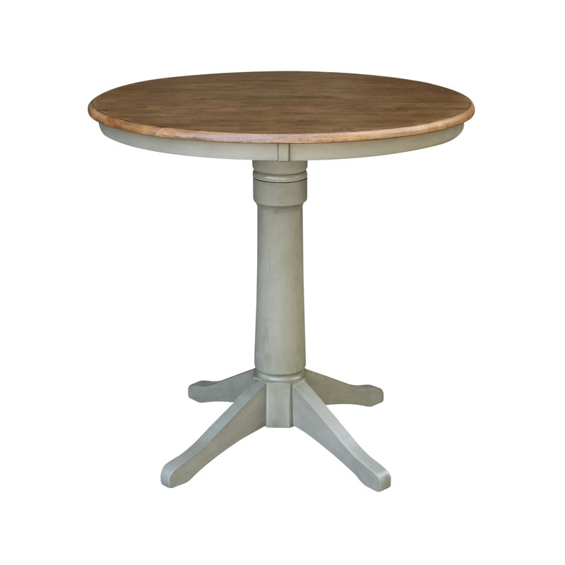 Gianluka Counter Height Solid Wood Dining Table, 35.9" H x 36" L x 36" W, Hickory/Stone