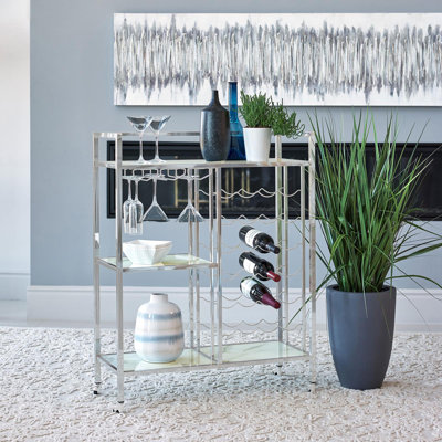Sarann Metal Bar Cart Chrome