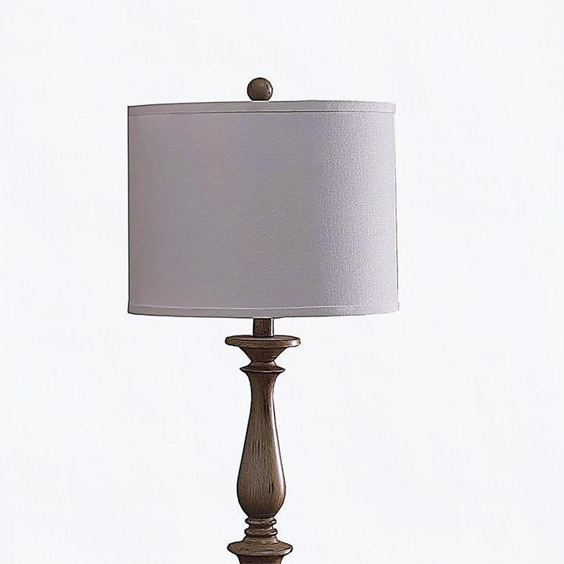 Lampe de table en polyrésine effet bois 27,5 po