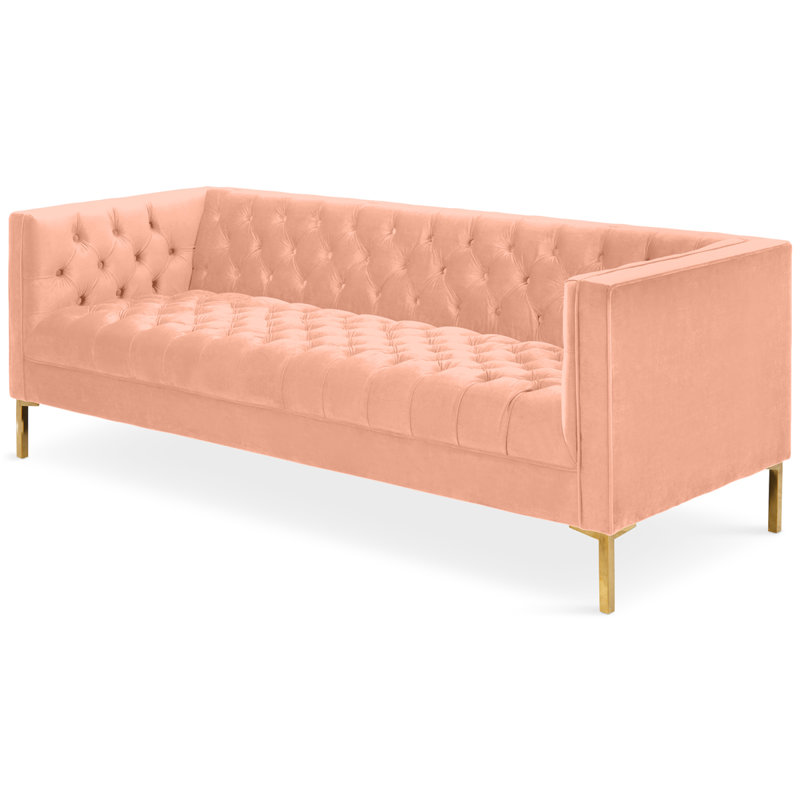 Dunkelberger 82.5'' Velvet Sofa, Blush Pink