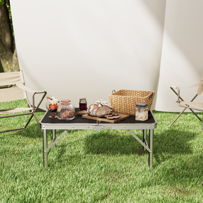 Outdoor Folding Table Portable Lightweight Camping Table With Adjustable Height And Carrying Handle Ideal For Picnic And BBQ