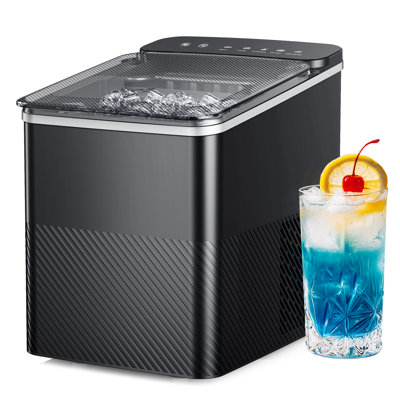 Euhomy 27 Lbs 2 Sizes Of Bullet Ice Maker, Camping And Party Ice Maker With Handle, Kitchen Portable Ice Maker Machine With Self-Cleaning