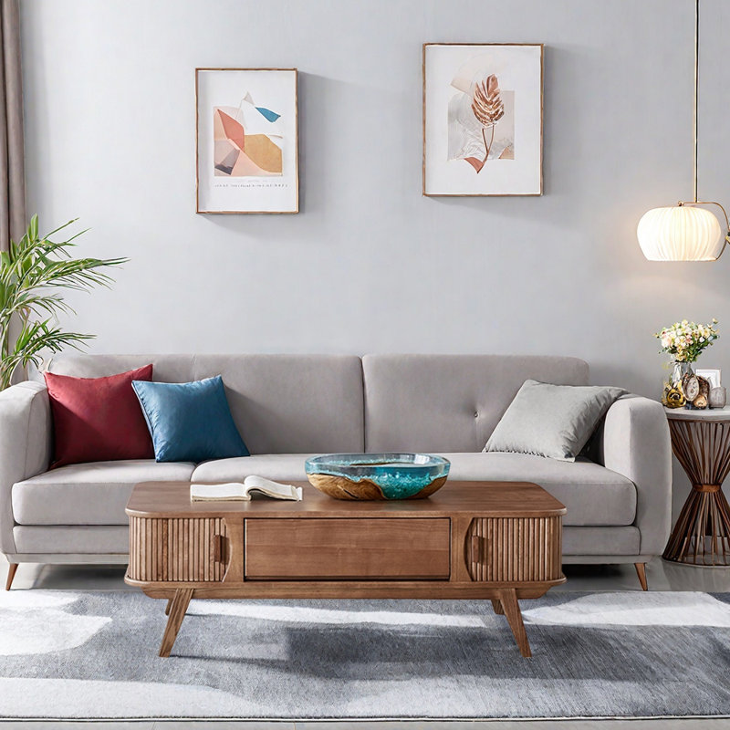 Modern Nordic solid wood coffee table