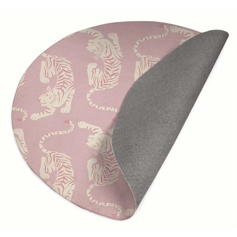 Hey Tiger Outdoor Rug, Round 5'