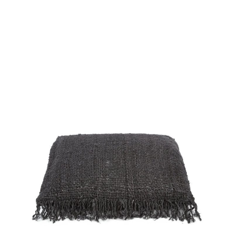 Square Cushion Cover, 60cm H x 60cm W x 10cm D, Black