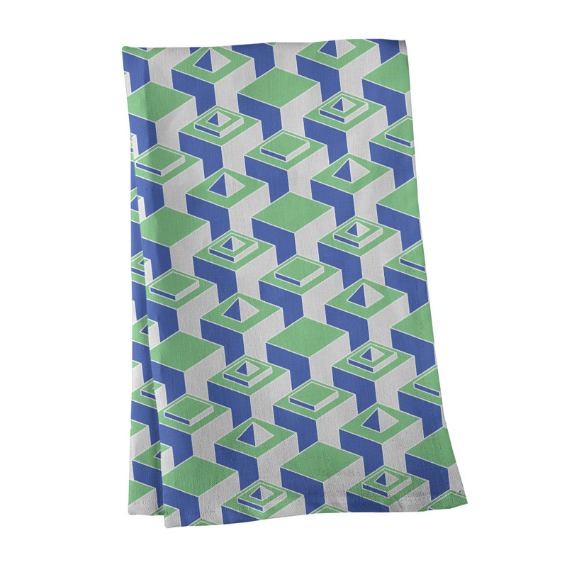 Patricia Geoffrey Tea Towel Kitchen Towel, Green/Blue, Poly Twill