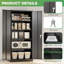 Armoire de rangement en métal 72 po avec serrure (H 72 po x l 36 po x P 18 po) - Organisateur de garage et d'atelier grande capacité