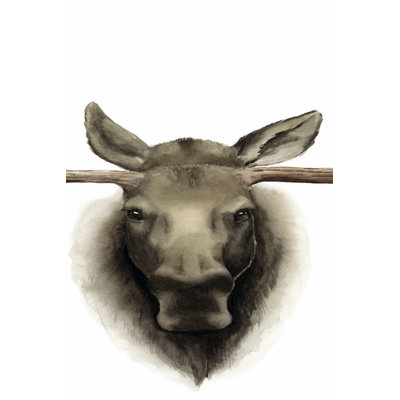 Triptych Moose II 1 Piece Wrapped Canvas Painting