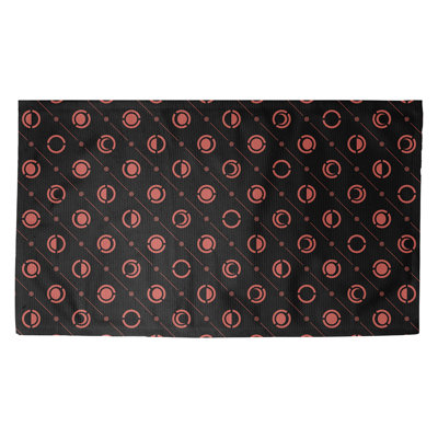 Tapis décoratif phases de lune noires/rouges