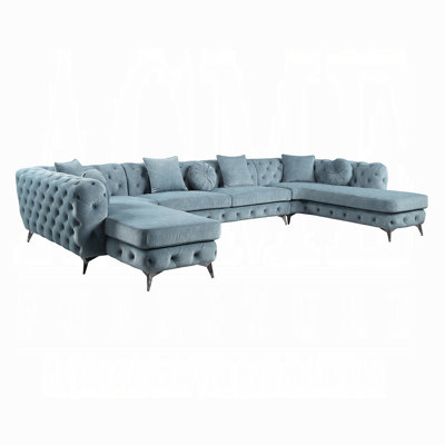 Atronia U‑Shaped Sectional Sofa With Double Chaise & 7 Pillows