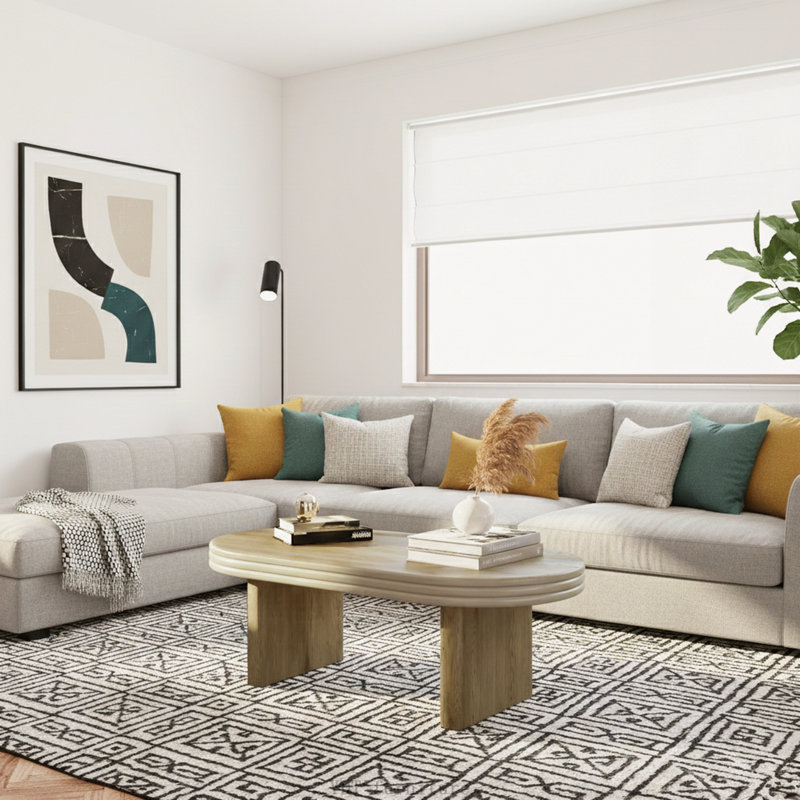 Mid Century Modern Oval Fluted Coffee Table, Farmhouse Style, Natural, Natural
